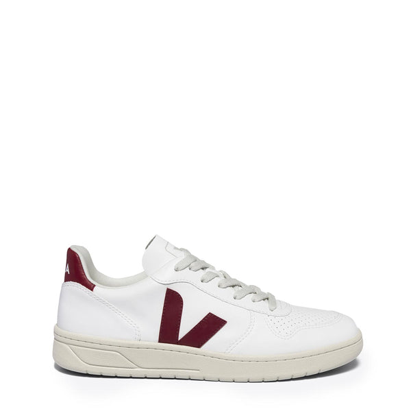 Veja Womens V-10 White Marsala The Sporting Lodge
