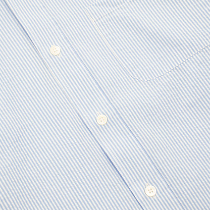 Portuguese Flannel L/S Seersucker Atlantico Shirt Stripe Blue - The Sporting Lodge