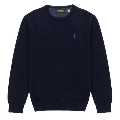 Polo Ralph Lauren Cotton Crewneck Jumper Navy Heather - The Sporting Lodge