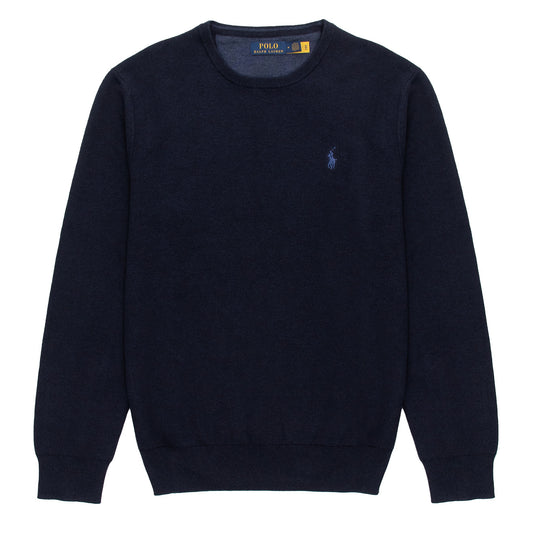 Polo Ralph Lauren Cotton Crewneck Jumper Navy Heather - The Sporting Lodge