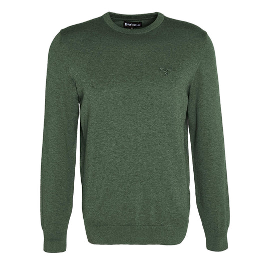 Barbour Pima Cotton Crew Neck Knit Rifle Green - The Sporting Lodge
