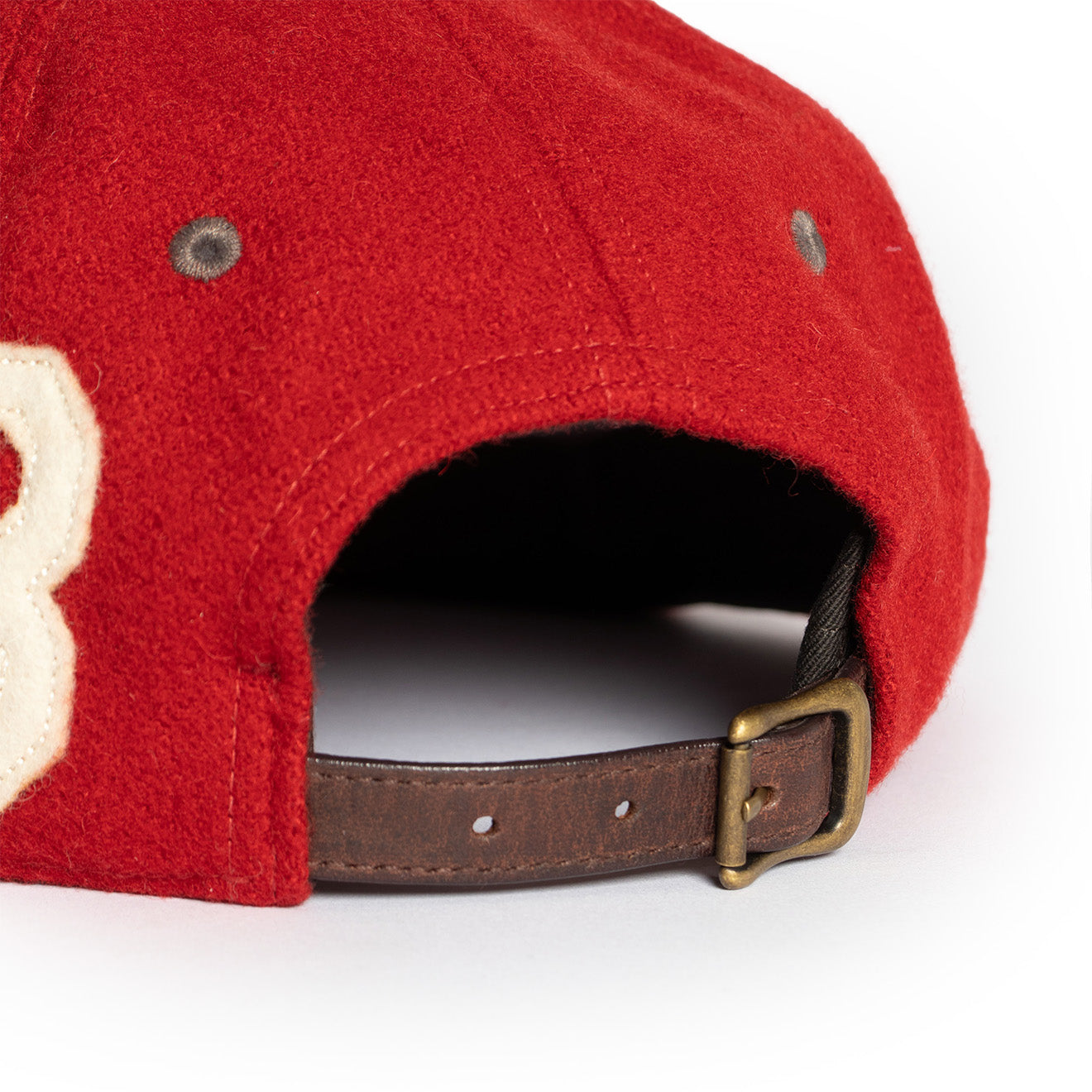 RRL by Ralph Lauren Logo Patch Wool Blend Felt Ball Cap Red The Sporting Lodge