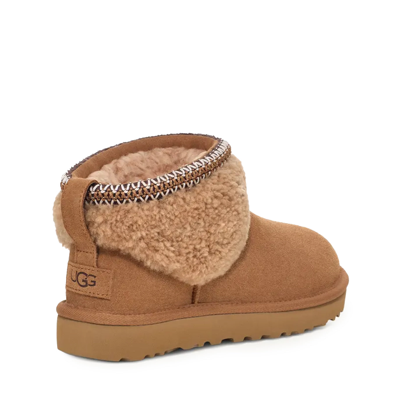 UGG Womens Classic Ultra Mini Maxi Curly Boot Chestnut