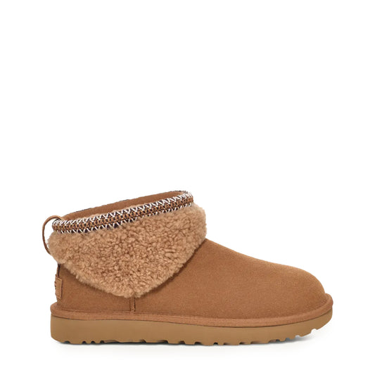 UGG Womens Classic Ultra Mini Maxi Curly Boot Chestnut - The Sporting Lodge