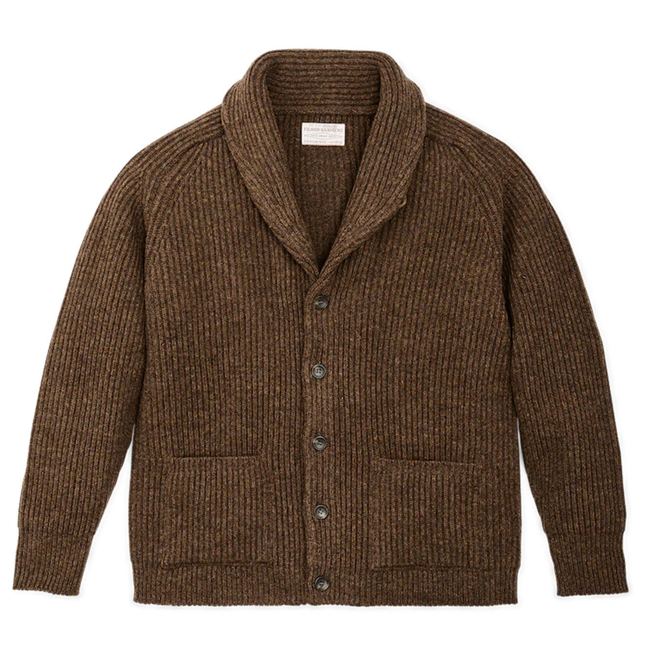 Filson Bristol Cardigan Sweater Heather Brown | The Sporting Lodge