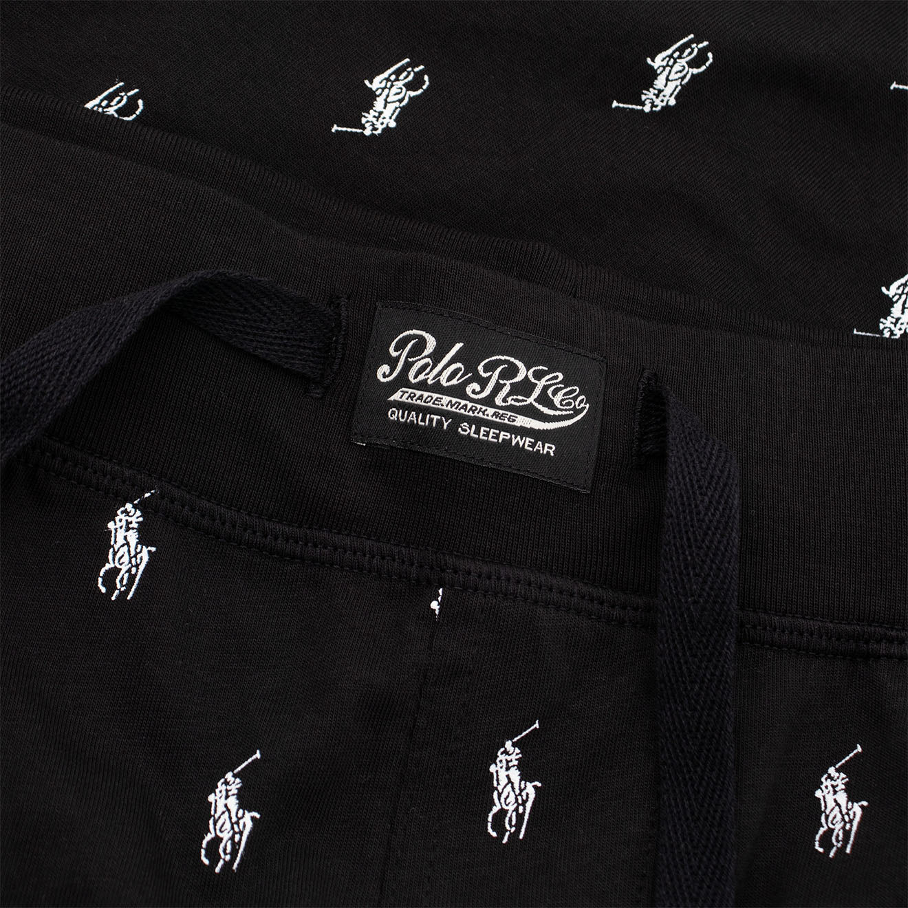 Polo Ralph Lauren Allover Pony Cotton Jersey Sleep Short Polo Black - The Sporting Lodge