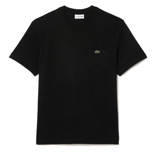 Lacoste Cotton T-Shirt with Breast Pocket Black - The Sporting Lodge