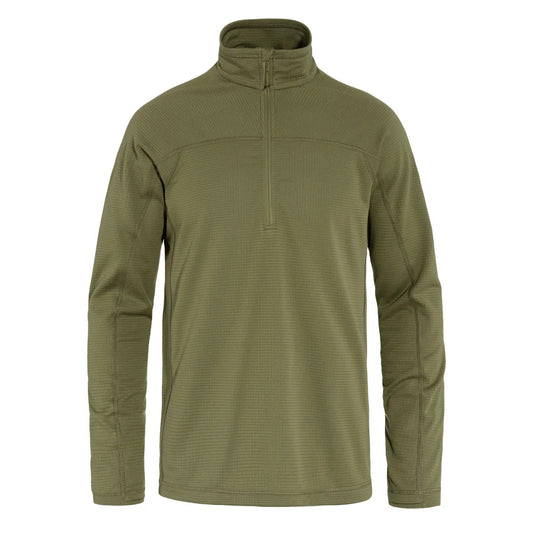 Fjallraven Abisko Lite Fleece Half Zip Green - The Sporting Lodge