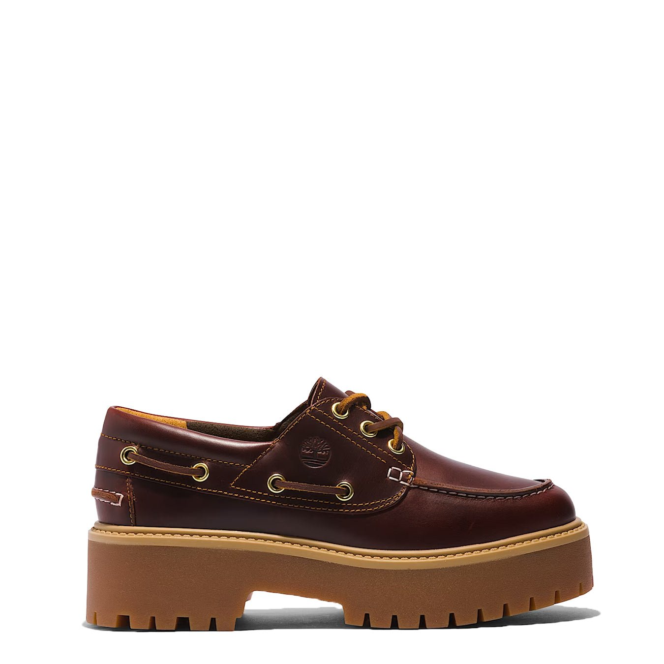 Timberland Womens Stone Street Platform Boat Shoe Rootbeer - The Sporting Lodge