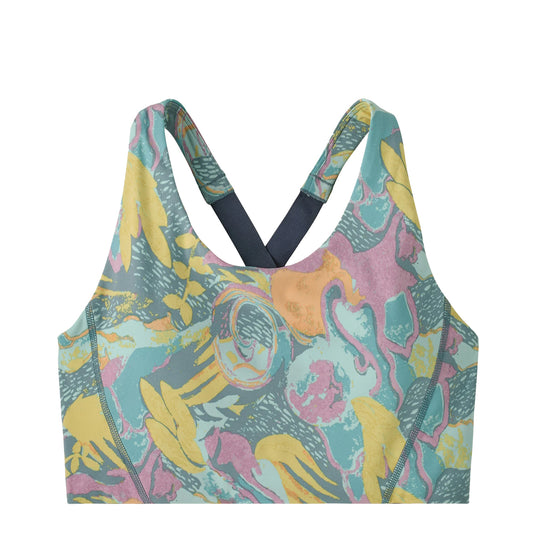 Patagonia Womens Shadowlite Mid Impact Adjustable Bra Moon Tripper Blue Sage