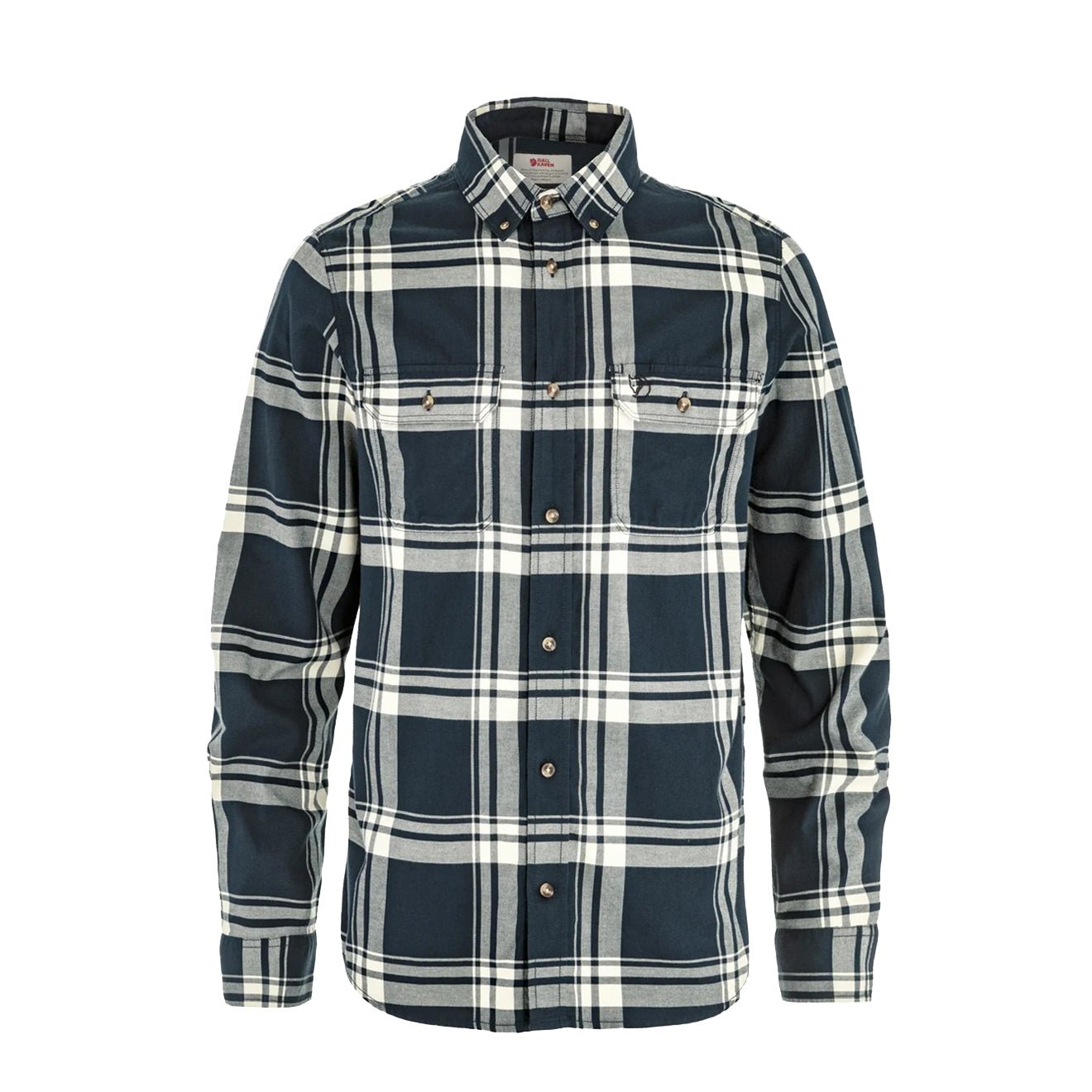 Fjallraven Ovik Lite Flannel Shirt Classic Dark Navy / Chalk White - The Sporting Lodge