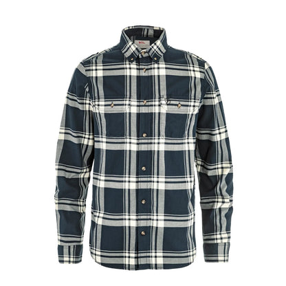 Fjallraven Ovik Lite Flannel Shirt Classic Dark Navy / Chalk White - The Sporting Lodge