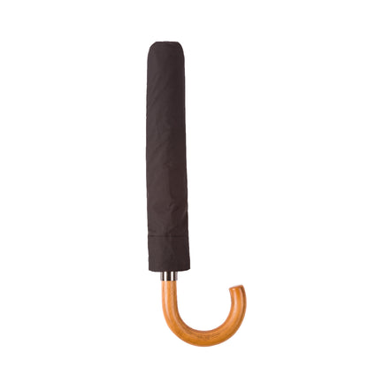 Paul Smith Signature Stripe Compact Umbrella with Crook Wooden Handle Black - Black / ONE SIZE / 92 - The Sporting Lodge