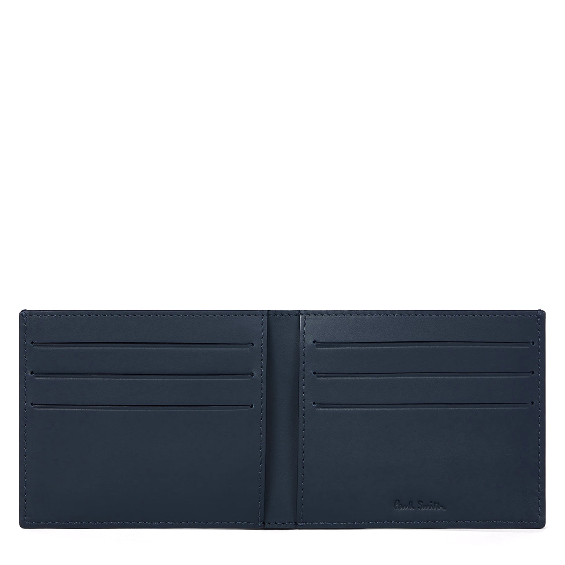 Paul Smith Leather Compact Billfold Wallet Navy - The Sporting Lodge