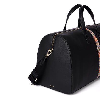 Paul Smith Leather Signature Stripe Holdall Black - The Sporting Lodge