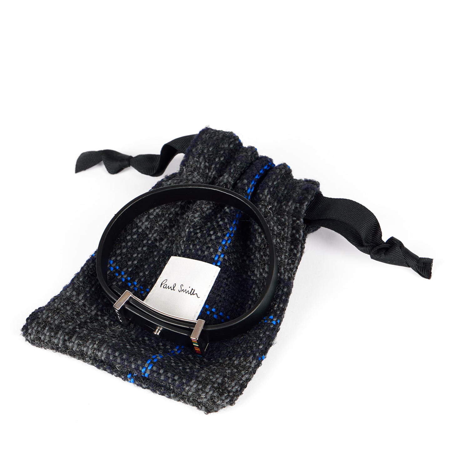 Paul Smith Buckle Leather Bracelet Black - The Sporting Lodge