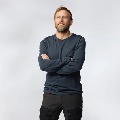 Fjallraven Abisko Wool LS T-Shirt Classic Light Fossil - The Sporting Lodge