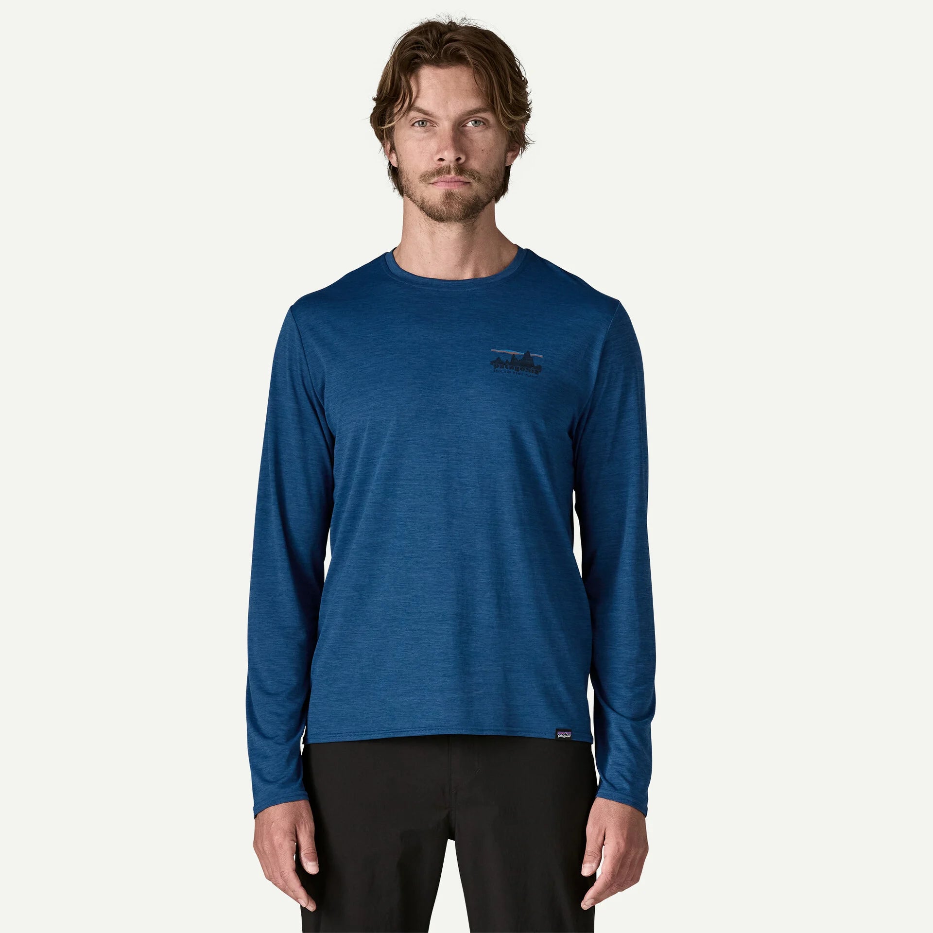Patagonia L/S Capilene Cool Daily Graphic Shirt '73 Skyline Clement Blue X-Dye - The Sporting Lodge