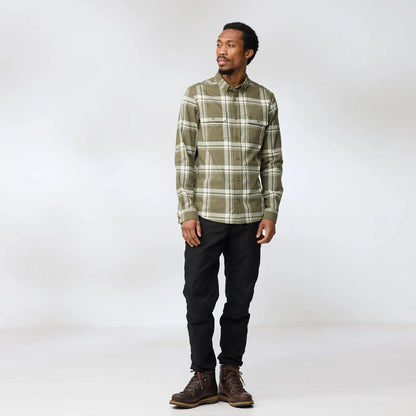 Fjallraven Ovik Lite Flannel Shirt Classic Dark Navy / Chalk White - The Sporting Lodge