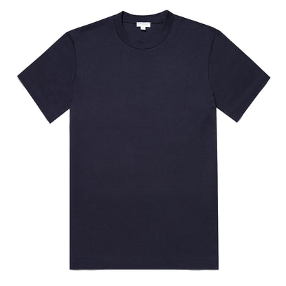 Sunspel Relaxed Fit Heavyweight T‑Shirt Navy - The Sporting Lodge