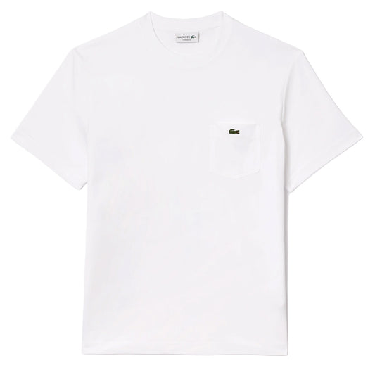 Lacoste Cotton T-Shirt with Breast Pocket White - The Sporting Lodge