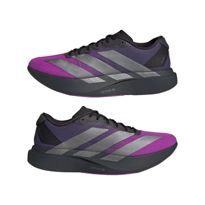 Adidas Adizero Evo SL Woven Trainer Carbon / Iron Metallic / Shock Purple