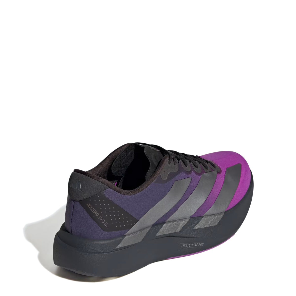 Adidas Adizero Evo SL Woven Trainer Carbon / Iron Metallic / Shock Purple