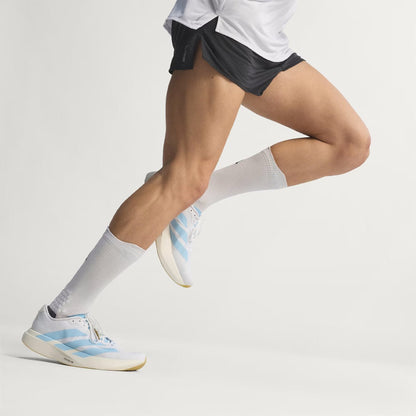 Adidas Adizero Evo SL Woven Trainer Cloud White / Clear Blue / Matte Gold - The Sporting Lodge