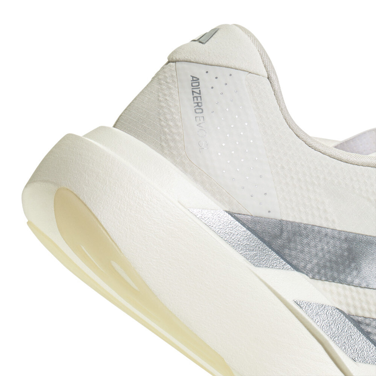 Adidas Adizero Evo SL Woven Trainer Core White / Core White / Halo Silver - The Sporting Lodge