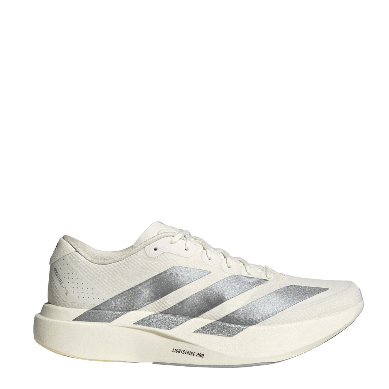 Adidas Adizero Evo SL Woven Trainer Core White / Core White / Halo Silver - The Sporting Lodge