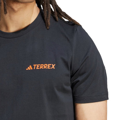 Adidas Terrex Graphic T-Shirt Black / Semi Impact Orange - The Sporting Lodge