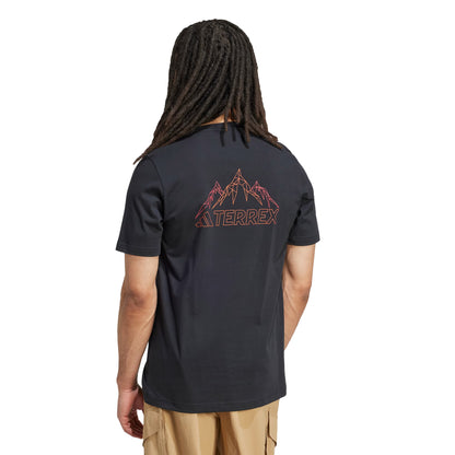 Adidas Terrex Graphic T-Shirt Black / Semi Impact Orange - The Sporting Lodge