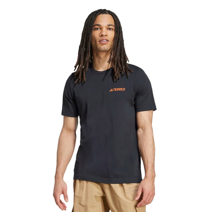 Adidas Terrex Graphic T-Shirt Black / Semi Impact Orange - The Sporting Lodge