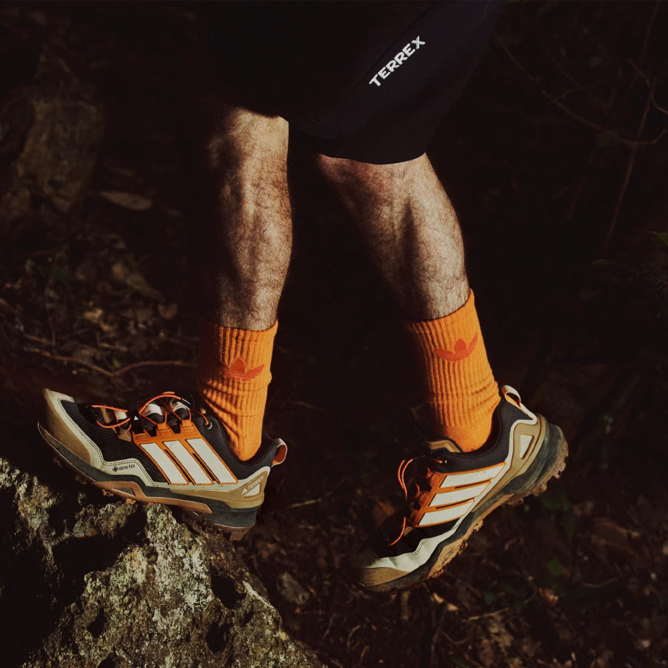 Adidas Terrex Skychaser GoreTeX Hiking Shoe Carbon / Off White / Pure Tangerine - The Sporting Lodge