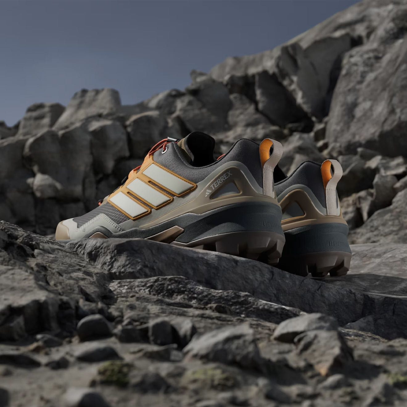 Adidas Terrex Skychaser GoreTeX Hiking Shoe Carbon / Off White / Pure Tangerine - The Sporting Lodge