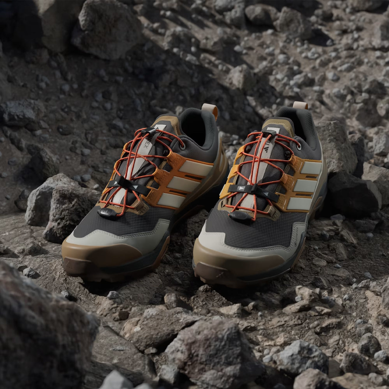 Adidas Terrex Skychaser GoreTeX Hiking Shoe Carbon / Off White / Pure Tangerine - The Sporting Lodge