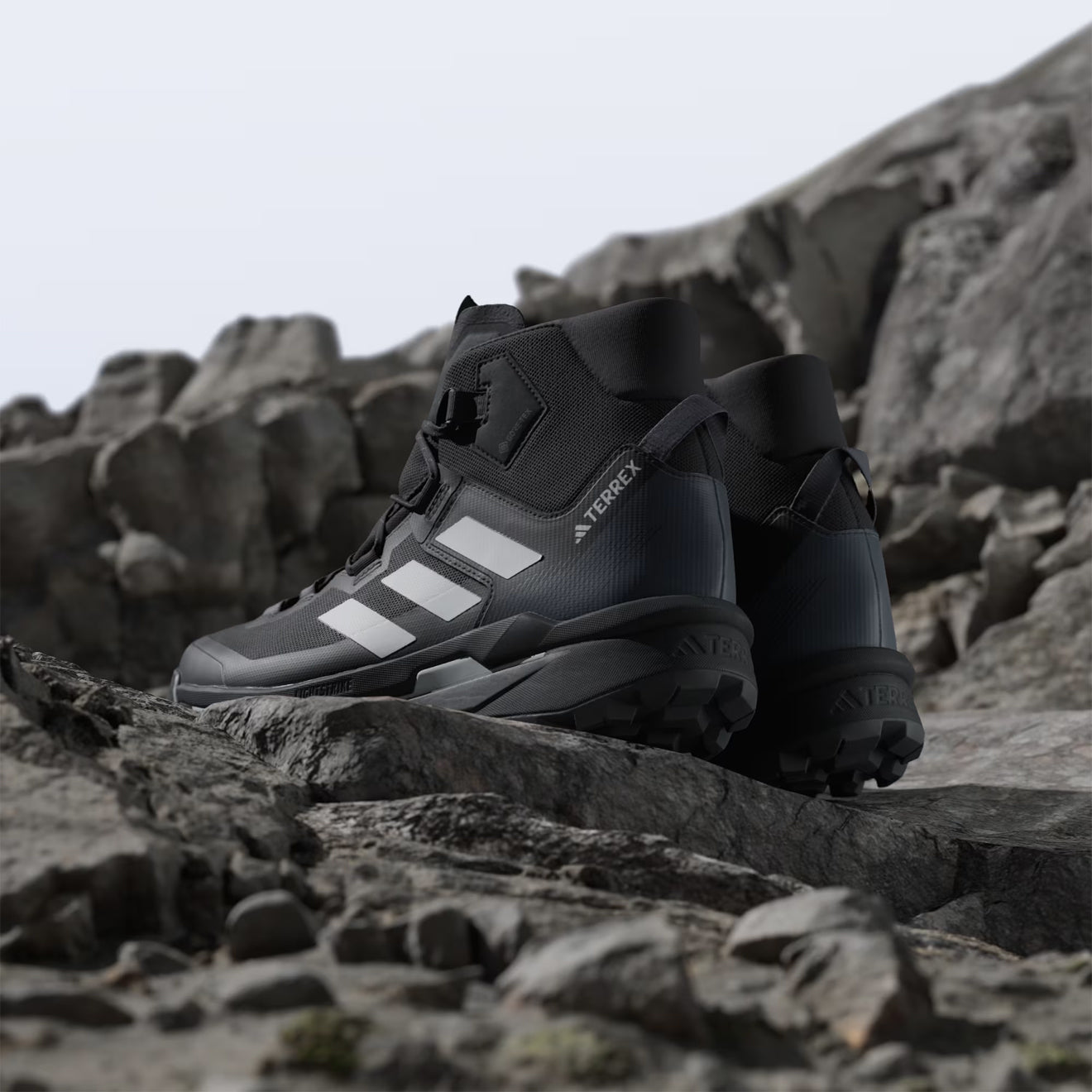 Adidas Terrex Skychaser Tech GORE-TEX Hiking Shoes Core Black / Grey - The Sporting Lodge