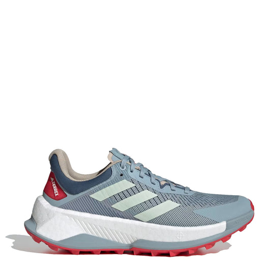 Adidas Terrex Soulstride Ultra Trail Running Shoes Magic Grey / Linen Green / Pure Ruby - The Sporting Lodge