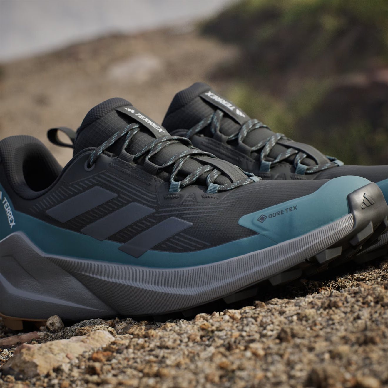 AdidasTerrex Trailmaker 2 GORE-TEX Hiking Shoes Black / Grey Six / Preloved Teal - The Sporting Lodge