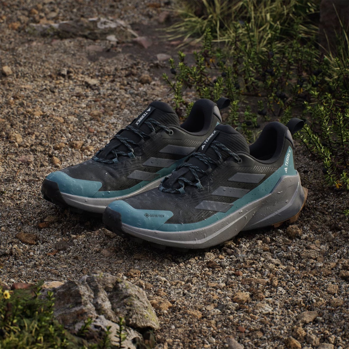 AdidasTerrex Trailmaker 2 GORE-TEX Hiking Shoes Black / Grey Six / Preloved Teal - The Sporting Lodge