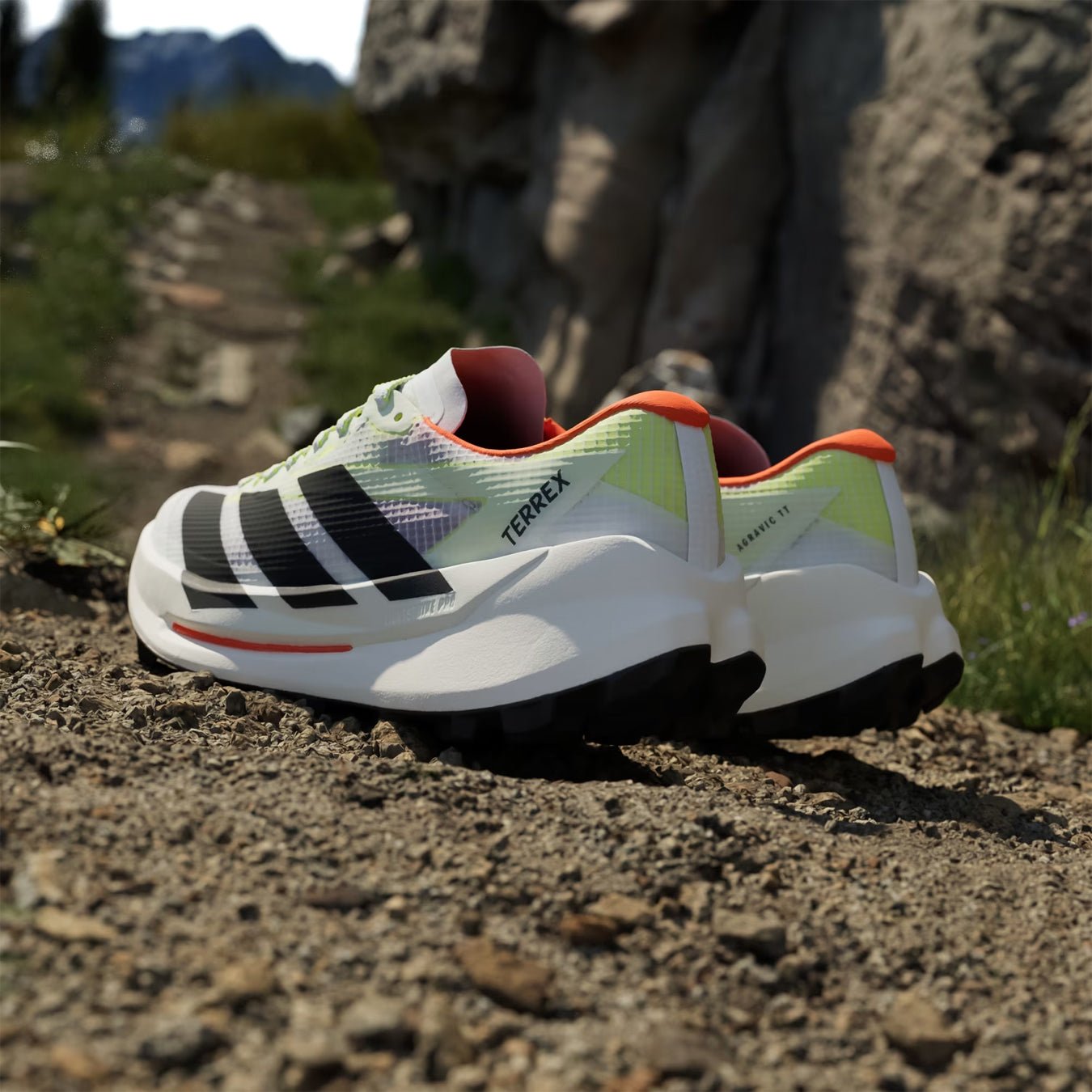Adidas Terrex Womens Agravic TT Trail Running Shoe Cloud White / Core Black / Impact Orange - The Sporting Lodge