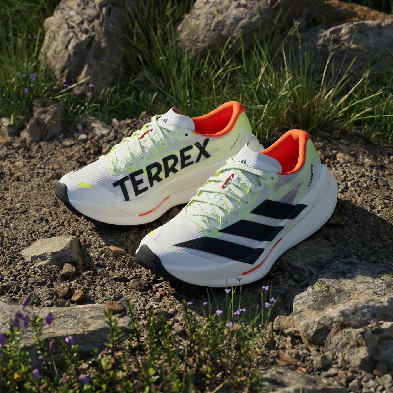 Adidas Terrex Womens Agravic TT Trail Running Shoe Cloud White / Core Black / Impact Orange - The Sporting Lodge