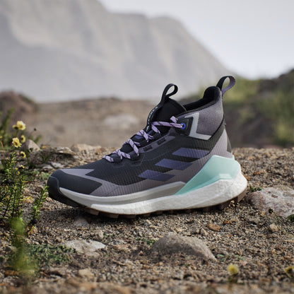 Adidas Terrex Womens Free Hiker 2.0 Gore-Tex Hiking Shoes Core Black / Preloved Violet / Taupe Oxide