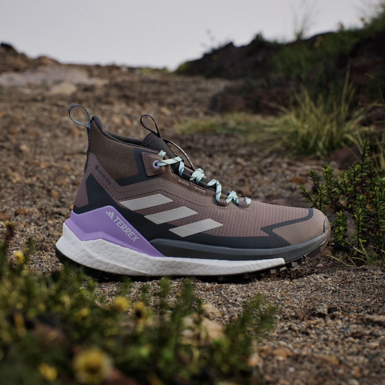 Adidas Terrex Womens Free Hiker 2.0 Gore-Tex Hiking Shoes Trace Brown / Beige / Carbon - The Sporting Lodge