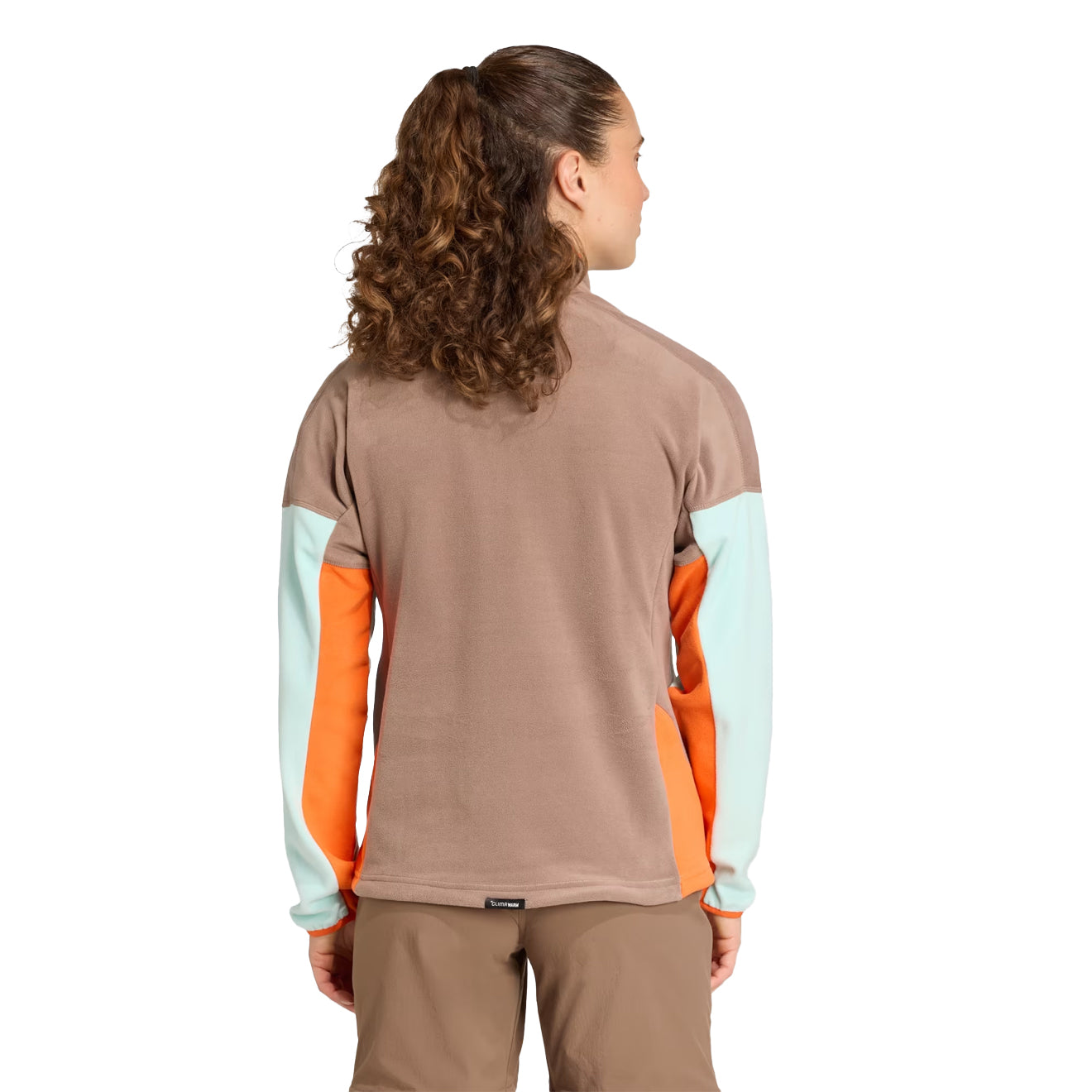 Adidas Terrex Womens MT Fleece Anorak Trace Brown / Semi Flash Aqua / Semi Impact Orange