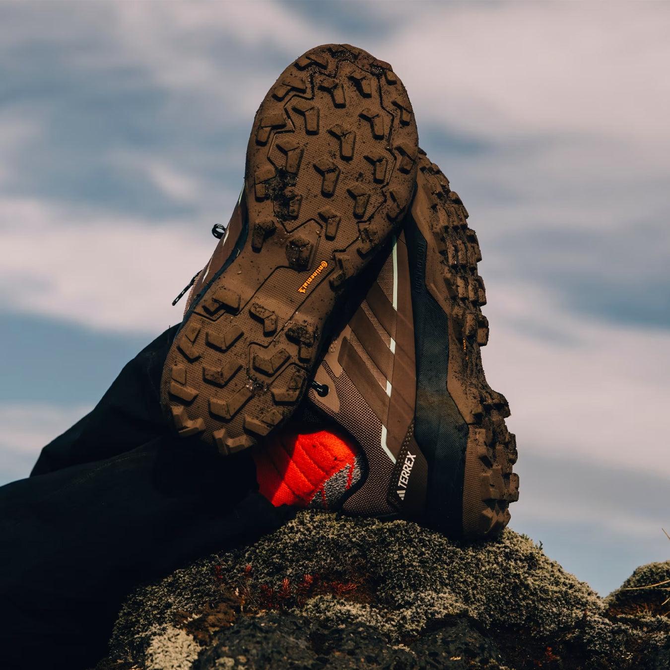 Adidas Terrex Womens Skychaser AX5 GoreTex Hiking Shoe Trace Brown / Earth Strata / Semi Impact Orange - The Sporting Lodge