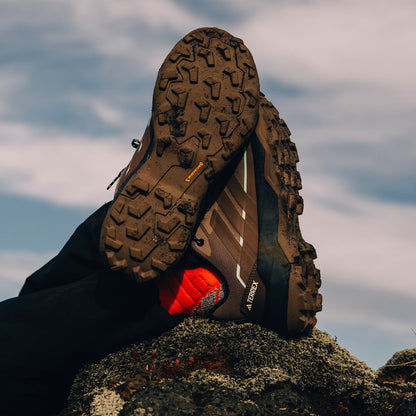 Adidas Terrex Womens Skychaser AX5 GoreTex Hiking Shoe Trace Brown / Earth Strata / Semi Impact Orange - The Sporting Lodge