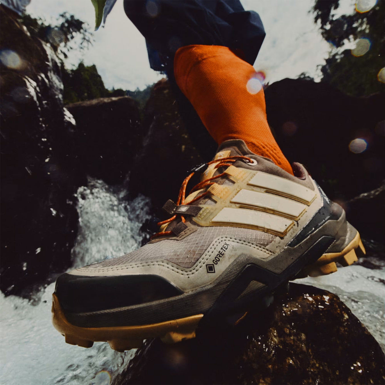 Adidas Terrex Womens Skychaser Gore-Tex Hiking Shoe Wonder Taupe / Off White / Ice Tangerine - The Sporting Lodge