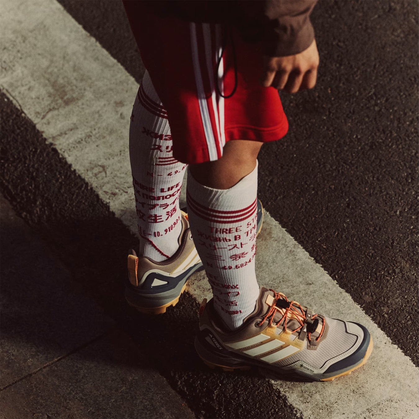 Adidas Terrex Womens Skychaser Gore-Tex Hiking Shoe Wonder Taupe / Off White / Ice Tangerine - The Sporting Lodge