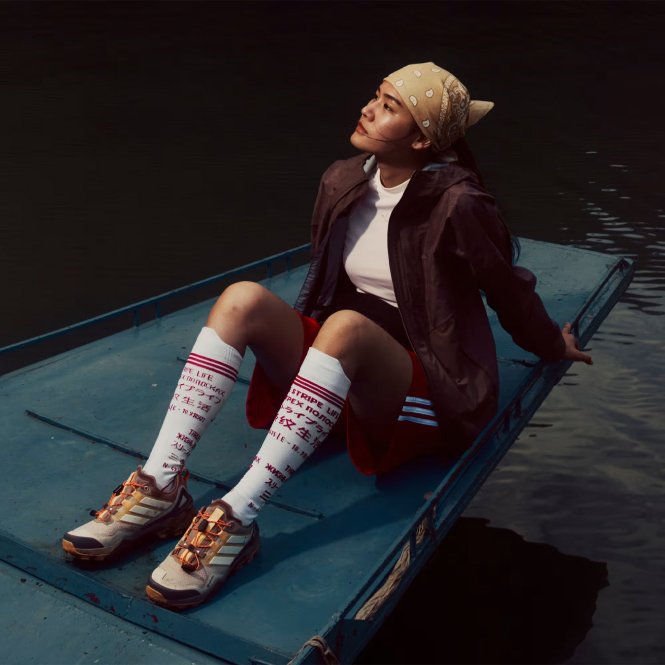 Adidas Terrex Womens Skychaser Gore-Tex Hiking Shoe Wonder Taupe / Off White / Ice Tangerine - The Sporting Lodge